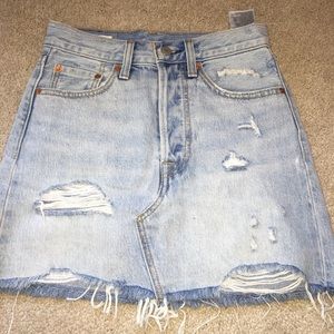 Levi’s deconstructed denim skirt